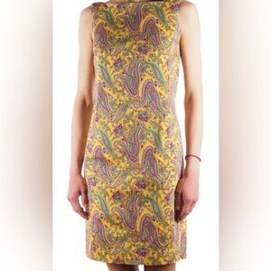😍Lauren Ralph Lauren Classic Women's Multi Paisley Print Dress Size 16 W💐